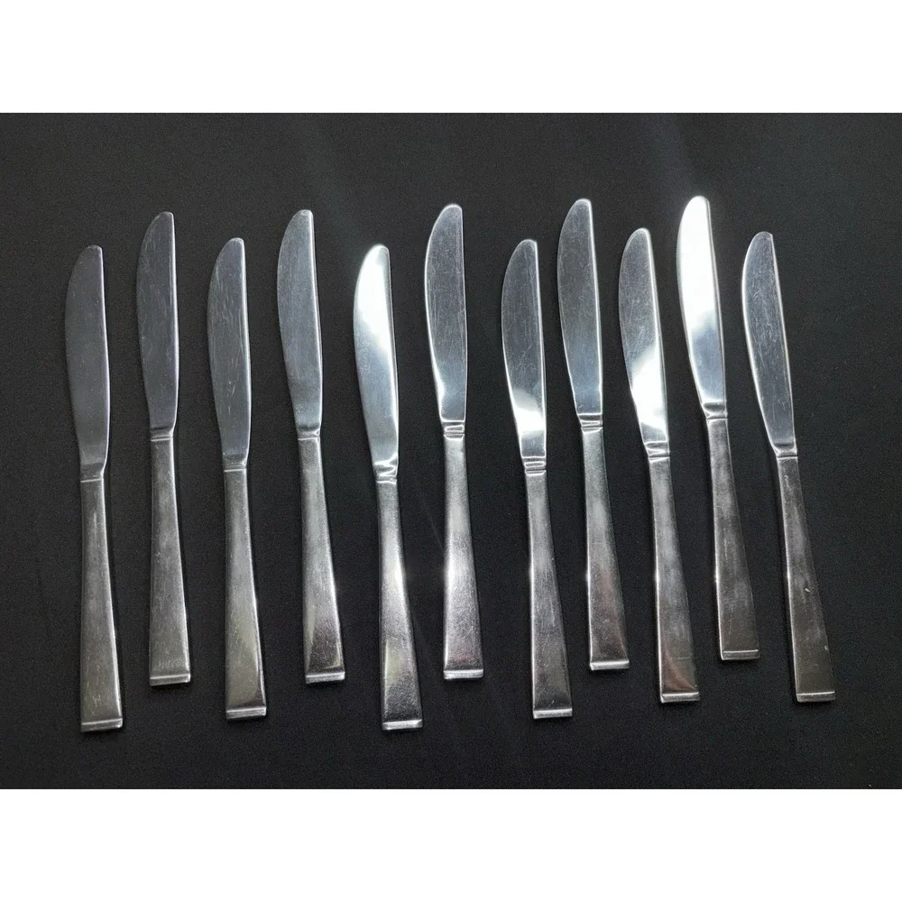 Wallace Georgetown Stainless Silverware Korea - Dinner Knife Lot Of 11 Knives